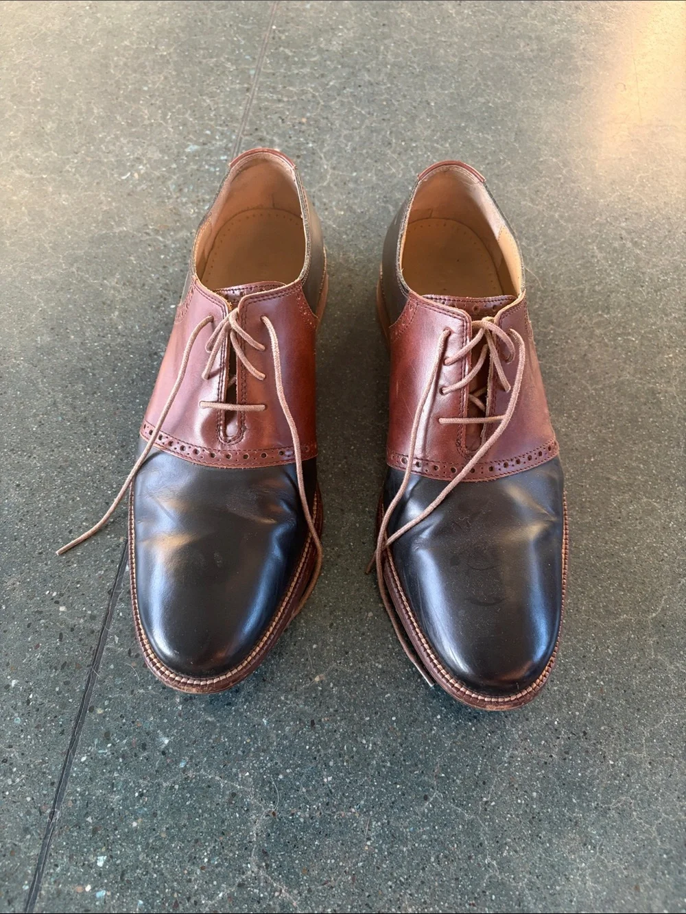 Cole Haan Two-Tone Brown and Black Men's Oxford Shoes